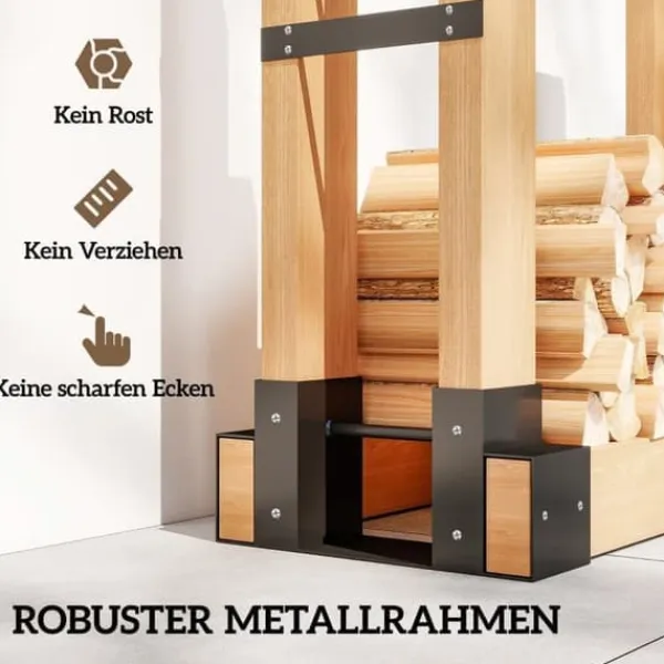 Discount 2-pak brændestativer til indendørs brug 33,5×10×15,5 cm, justerbar længde, metal, sort Tilbehør Til Brændeovne & Pejse
