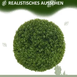 Havedekorationer^2-pak buksbomkugler 40 cm, kunstige, til hjem, kontor & have