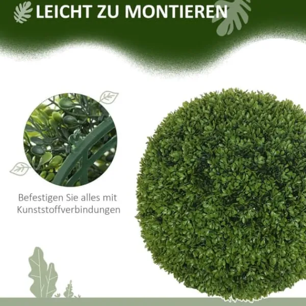 Havedekorationer^2-pak buksbomkugler 40 cm, kunstige, til hjem, kontor & have
