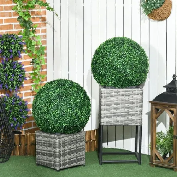 Discount 2-pak buksbomkugler 50 cm kunstige, plast, til hjem, kontor & have Havedekorationer