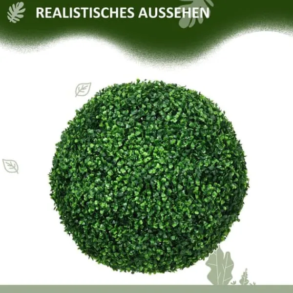 Discount 2-pak buksbomkugler 50 cm kunstige, plast, til hjem, kontor & have Havedekorationer