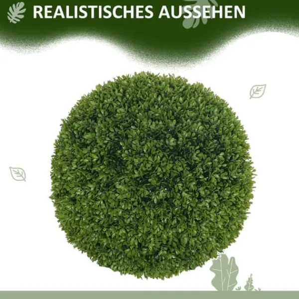 Havedekorationer^2-pak buksbomkugler 40 cm, kunstige, til hjem, kontor & have