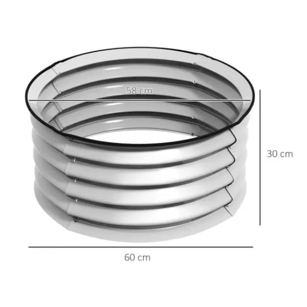 Outlet 2-pak højbed i metal 60x60x30 cm, åben bund, sølv Krukker & Plantebeholdere