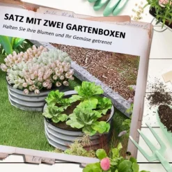 Outlet 2-pak højbed i metal 60x60x30 cm, åben bund, sølv Krukker & Plantebeholdere