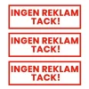 Postkasser & Brevindkast^3-pak ingen reklame takkeret klistermærkatrød 3,5x10,5 cm