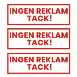 Postkasser & Brevindkast^3-pak ingen reklame takkeret klistermærkatrød 3,5x10,5 cm