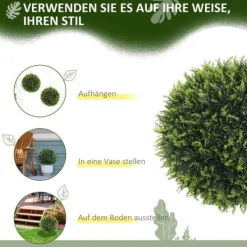 Outlet 2-pak kunstig ceder 45 cm med potte, dekorative planter til hjem & have Buskads