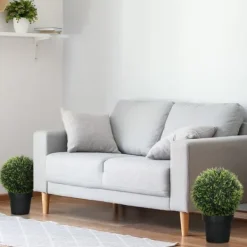 Outlet 2-pak kunstig ceder 45 cm med potte, dekorative planter til hjem & have Buskads