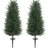 Havedekorationer^2-pak kunstig cypres 100 cm med jordspyd, naturtro til have & hjem