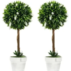 Online 2-pak kunstig lavendel 60 cm med potte, realistisk kunstblomst til hjem & have Buskads