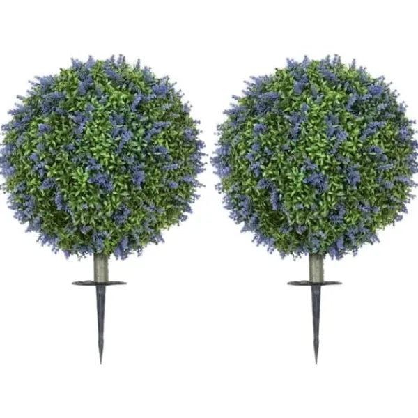 Hot 2-pak kunstig lavendel 60 cm UV-beskyttet med jordspyd, til hjem & have Haveplanter