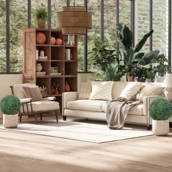Hot 2-pak kunstig lavendel 60 cm UV-beskyttet med jordspyd, til hjem & have Haveplanter
