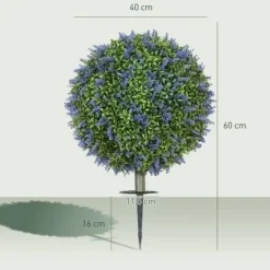 Haveplanter^2-pak kunstig lavendel 60 cm UV-beskyttet med jordspyd, til hjem & have