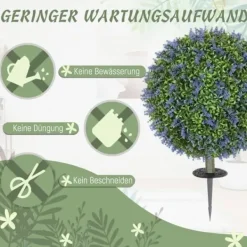 Haveplanter^2-pak kunstig lavendel 60 cm UV-beskyttet med jordspyd, til hjem & have