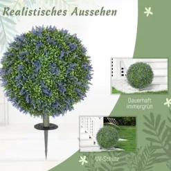 Haveplanter^2-pak kunstig lavendel 60 cm UV-beskyttet med jordspyd, til hjem & have