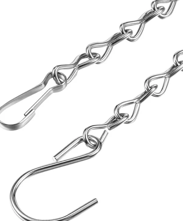 Til Fugle & Småvildt^10-pak med 50 cm sølvfarvede ophængningskæder til fuglefoderhuse, urtepotter, lanterner og dekorationer