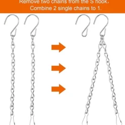 Til Fugle & Småvildt^10-pak med 50 cm sølvfarvede ophængningskæder til fuglefoderhuse, urtepotter, lanterner og dekorationer