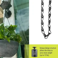 Outlet 3-pak metalhængende kæder plantestøtte til fuglefoderautomater, lanterner og vindspil, stærke kroge til udendørs brug Krukker & Plantebeholdere