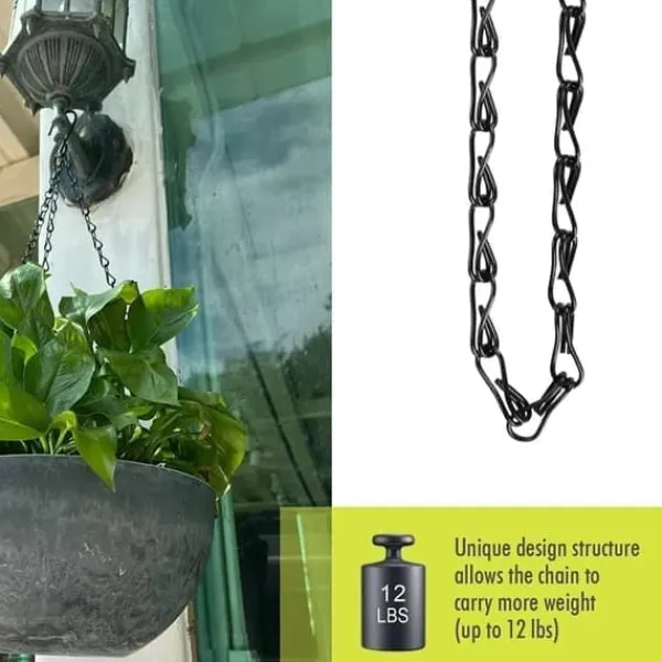 Outlet 3-pak metalhængende kæder plantestøtte til fuglefoderautomater, lanterner og vindspil, stærke kroge til udendørs brug Krukker & Plantebeholdere