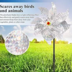 Til Fugle & Småvildt^4-pak Reflekterende Fugleskræmselsmøller 50 cm - Vinddrevet & Dekorativt | Naturligt fugleafvisende middel til have/altan