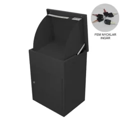 Postkasser & Brevindkast^Pakkeboks Postkasse Sort | MonsterShop
