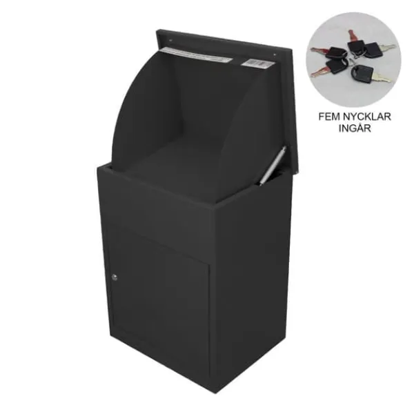 Postkasser & Brevindkast^Pakkeboks Postkasse Sort | MonsterShop
