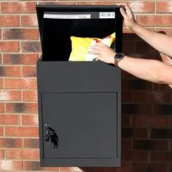 Postkasser & Brevindkast^Pakkeboks Postkasse Sort | MonsterShop
