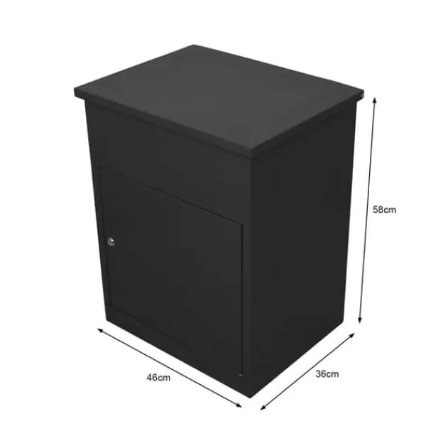Postkasser & Brevindkast^Pakkeboks Postkasse Sort | MonsterShop