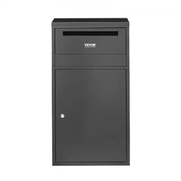 Clearance Pakkeleveringsboks, 50x32,5x90,9 cm, Sort, Galvaniseret stål Postkasser & Brevindkast