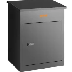 Discount Pakkeleveringsboks, 44x35x58,3 cm, Sort, Galvaniseret stål Postkasser & Brevindkast
