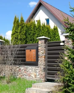Viking Choice Postkasser & Brevindkast^Pakkepostkasse - 43x24x52 cm - metal - antracit, trælook