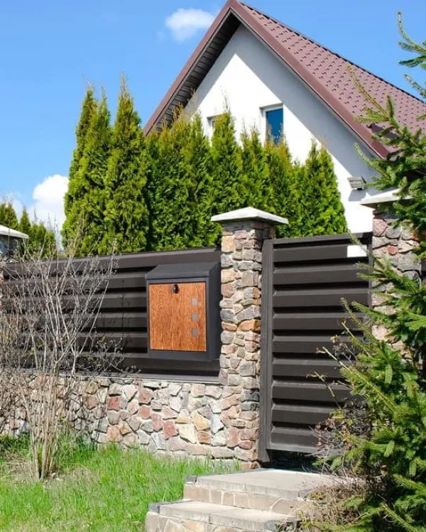 Viking Choice Postkasser & Brevindkast^Pakkepostkasse - 43x24x52 cm - metal - antracit, trælook