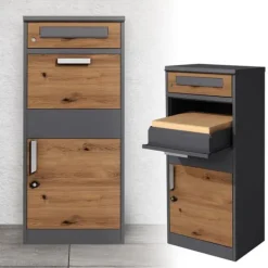 Ecd-Germany Postkasser & Brevindkast^Pakkepostkasse 50x112x37 cm antracit/eg-look fremstillet af galvaniseret stål ML-design