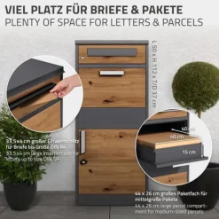 Ecd-Germany Postkasser & Brevindkast^Pakkepostkasse 50x112x37 cm antracit/eg-look fremstillet af galvaniseret stål ML-design