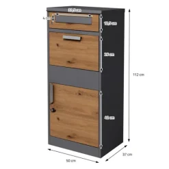 Ecd-Germany Postkasser & Brevindkast^Pakkepostkasse 50x112x37 cm antracit/eg-look fremstillet af galvaniseret stål ML-design