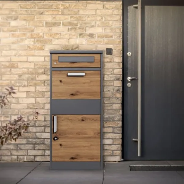 Ecd-Germany Postkasser & Brevindkast^Pakkepostkasse 50x112x37 cm antracit/eg-look fremstillet af galvaniseret stål ML-design