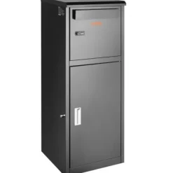 Hot Pakkepostkasse, 41,1x40,1x111,8 cm, Sort, Galvaniseret stål Postkasser & Brevindkast