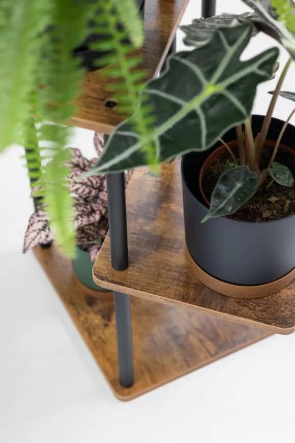 Plantestativer^PALACE metal stående blomsterstander - sort stander til 5 blomsterpotter