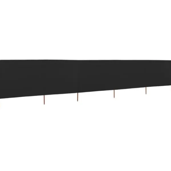 Vinddekoration^5-panelers foldbart læsejl - Beskyttelse mod vind | Farve: Sort | Størrelse: 600x160 cm
