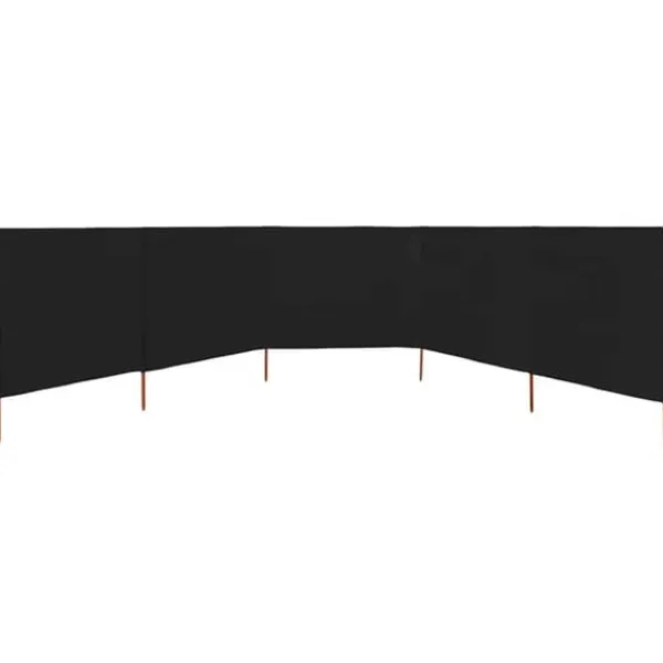 Vinddekoration^5-panelers foldbart læsejl - Beskyttelse mod vind | Farve: Sort | Størrelse: 600x160 cm