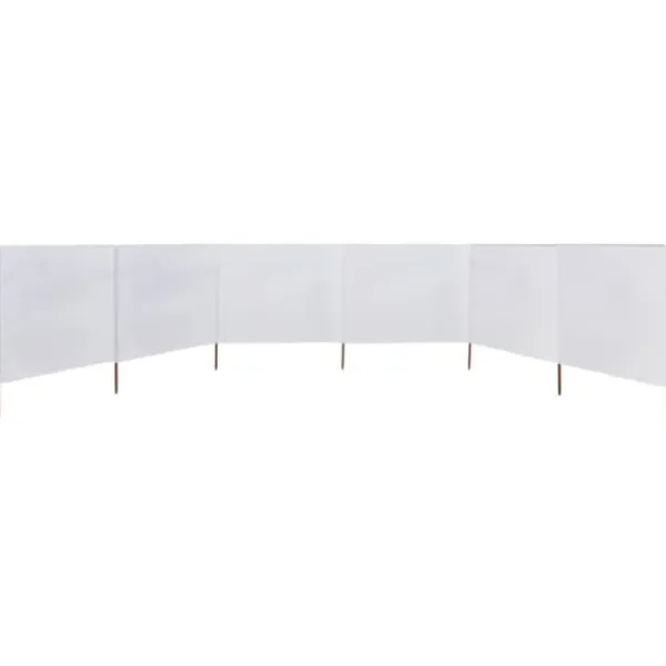Vinddekoration^6-panels foldbart læsejl - UV-beskyttelse | Farve: Sandhvid | Størrelse: 800x160 cm