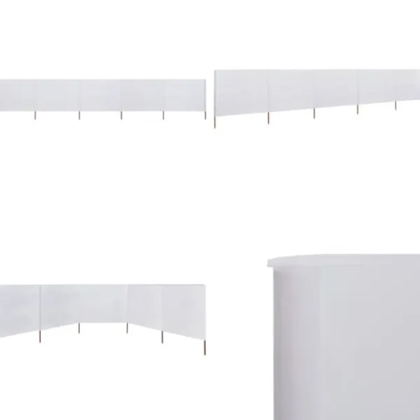 Vinddekoration^5-panels læsejl 600x120 cm stof sandhvid - Læsejl - Læskærm - Home & Living
