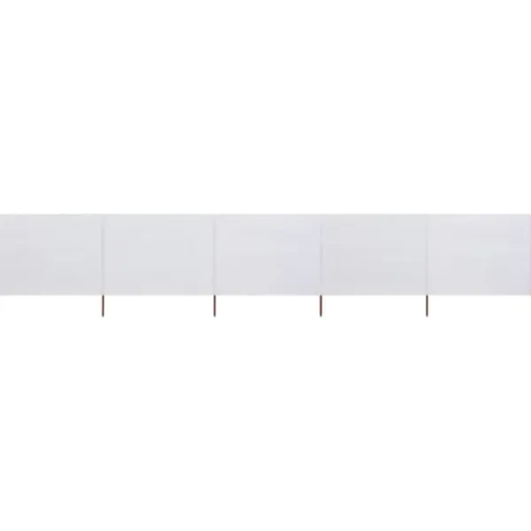 Vinddekoration^5-panels læsejl 600x120 cm stof sandhvid - Læsejl - Læskærm - Home & Living