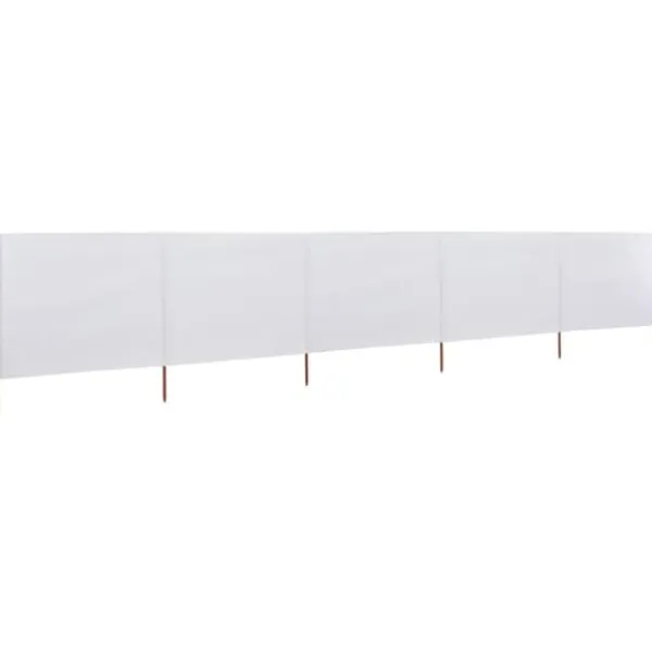 Vinddekoration^5-panels læsejl 600x120 cm stof sandhvid - Læsejl - Læskærm - Home & Living