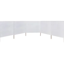 Vinddekoration^5-panels læsejl 600x120 cm stof sandhvid - Læsejl - Læskærm - Home & Living
