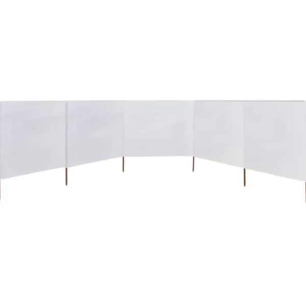 Vinddekoration^5-panels læsejl 600x120 cm stof sandhvid - Læsejl - Læskærm - Home & Living