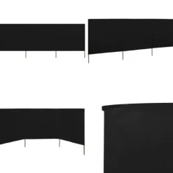 Outlet 3-panels læsejl 400x160 cm stof sort - Læsejl - Læskærm - Home & Living Vinddekoration