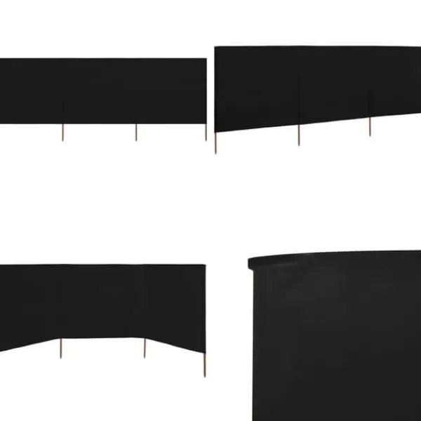 Outlet 3-panels læsejl 400x160 cm stof sort - Læsejl - Læskærm - Home & Living Vinddekoration