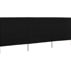 Outlet 3-panels læsejl 400x160 cm stof sort - Læsejl - Læskærm - Home & Living Vinddekoration