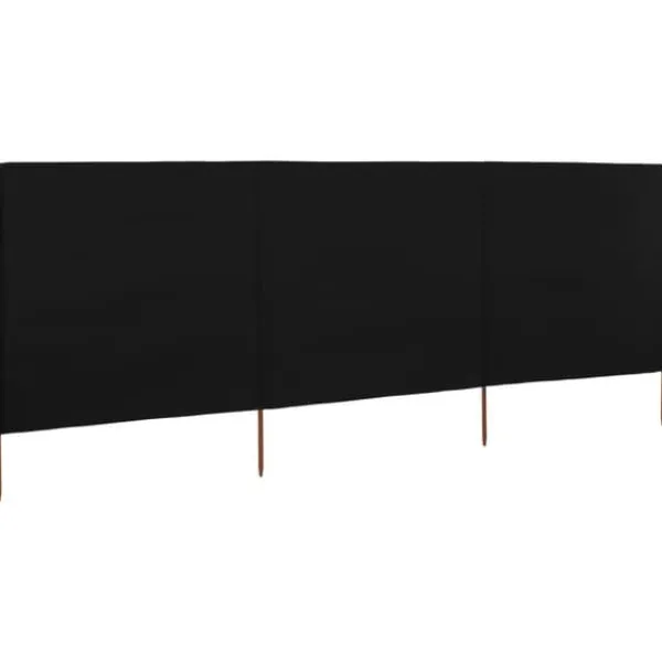 Outlet 3-panels læsejl 400x160 cm stof sort - Læsejl - Læskærm - Home & Living Vinddekoration